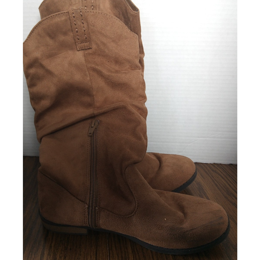 Cat & Jack Girls Size 4 Light Brown Half Zippered Boots